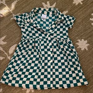 Hanna Andersson Teal and White Checkered Dress